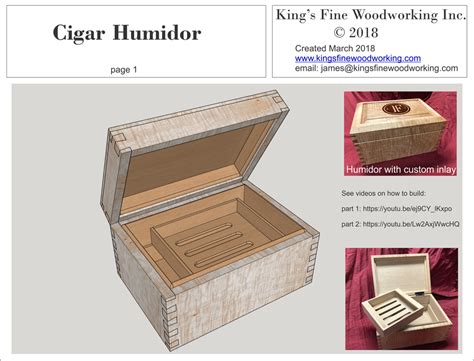 Cigar Humidor Woodworking Plans – King's Fine Woodworking Inc