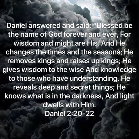 Daniel 220 22 Daniel Answered And Said Blessed Be The Name Of God