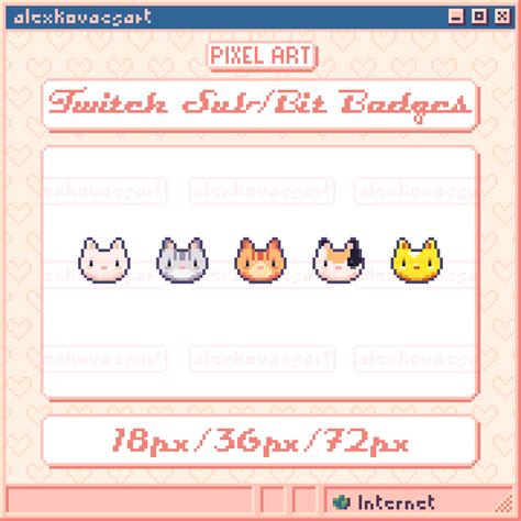 Cats Pixel Art Twitch Sub Bit Badges Alexkovacsart S Ko Fi Shop Ko