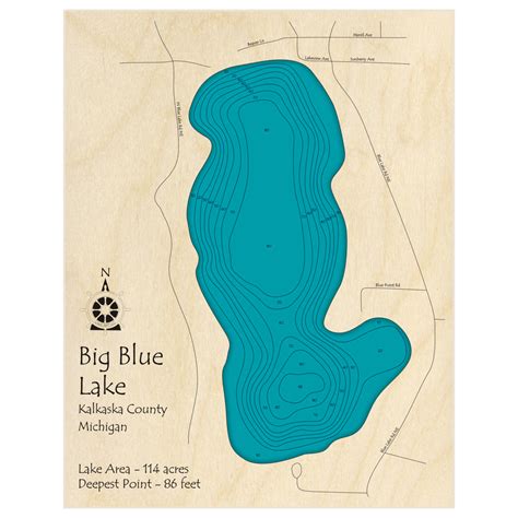 Big Blue Lake Custom Laser Cut Art Lake Art Llc