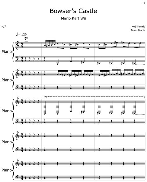 Bowser S Castle Sheet Music For Piano