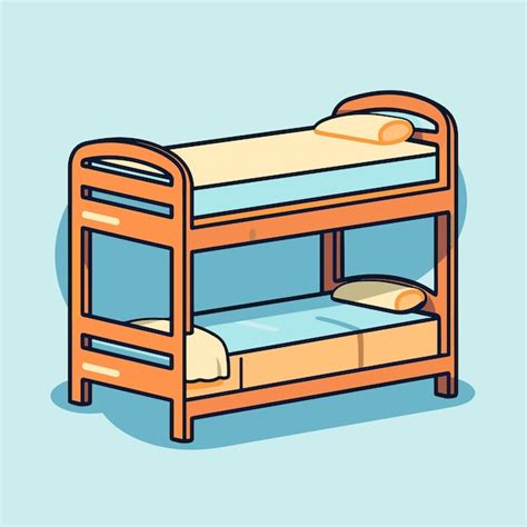 Premium Vector A Drawing Of A Bunk Bed With A Blue Background And A