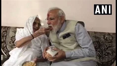 Ani On Twitter Watch Pm Narendra Modi Meets His Mother Heeraben Modi