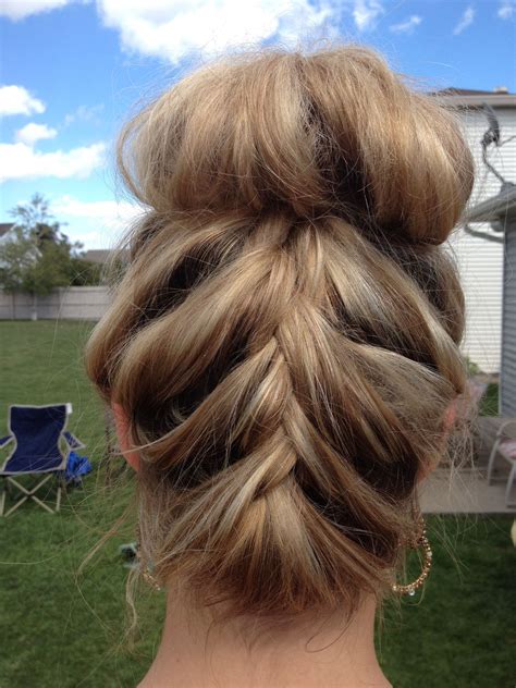 Upside Down French Braid Into Bun