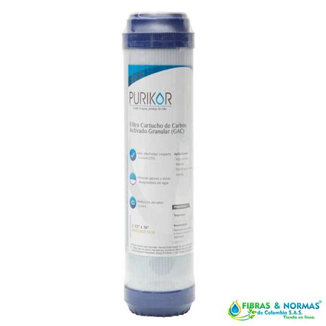 Filtro Cartucho De Carb N Activado Granular Gac Marca Purikor Con