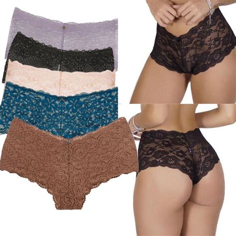 Calcinha Caleçon Renda Cores Variadas Classicas Shortinho Lingerie Sexy