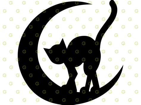 Halloween Svg Black Cat Svg Moon Svg Scary Svg Spooky Svg Etsy