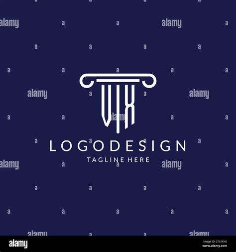 Vx Logo Monogram With Pillar Shape Designs Vector Stock Vector Image And Art Alamy