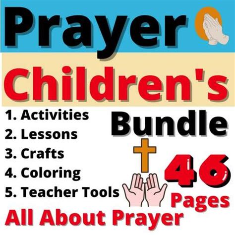 Prayer Activity Childrens Bundle Crafts Lesson Sunday School Church ...