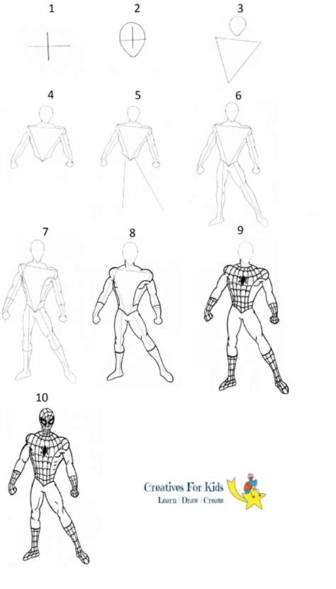 How To Draw Spiderman Step By Step Aesthetic Drawing