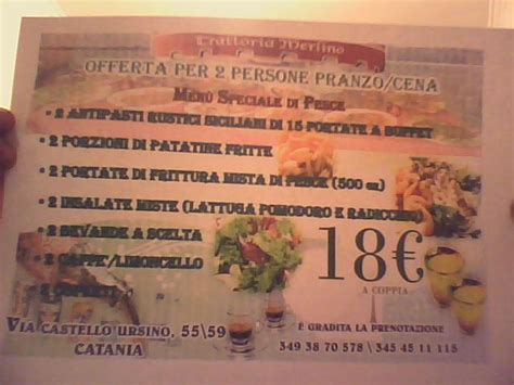 Menu Da Trattoria Merlino Ristorante Catania