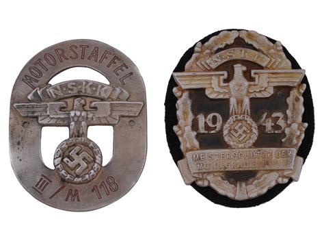 At Auction GROUP OF TWO GERMAN WWII NSKK PLAQUE AND SHIELD