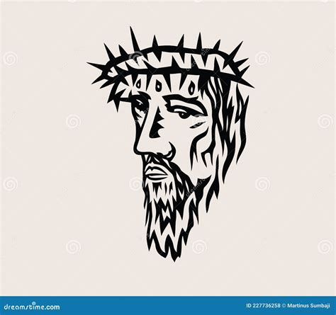 Jesus Face Icon stock vector. Illustration of christianity - 227736258