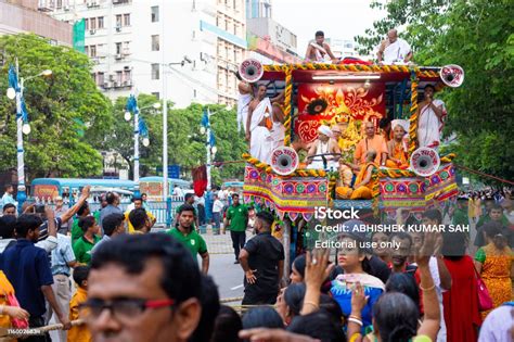 Bengali And Odia Hindu Devotees Dragging Holy Rope To Pull Rath Or