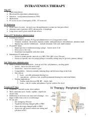 Intravenous Therapy Pdf INTRAVENOUS THERAPY Why IV Fluid