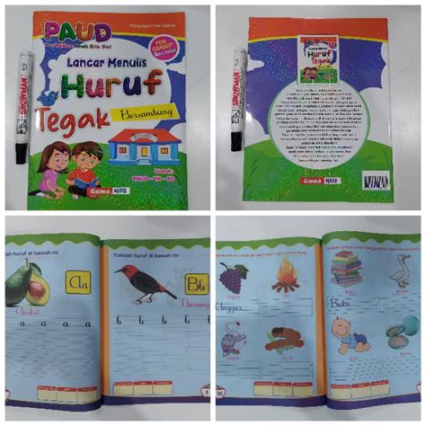 Jual Buku Lancar Menulis Huruf Tegak Bersambung Anak Paud Tk Sd Full Colour Ukuran A4 Besar