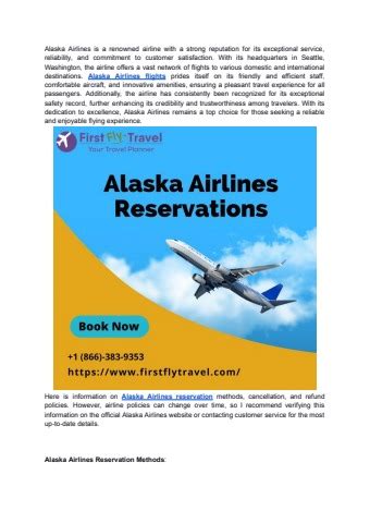 Alaska Airlines Reservations Methods And Cancellation Refund Policy