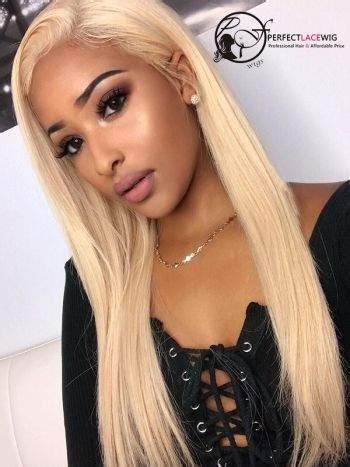 Pre Plucked Silky Straight Color Blonde Brazilian Virgin Hair Lace