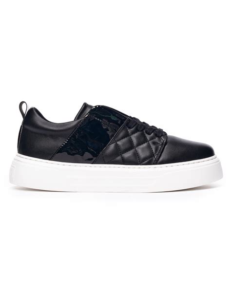 Men's Low Top Sneakers Designer Black Signature Shoes Black | Martin Valen