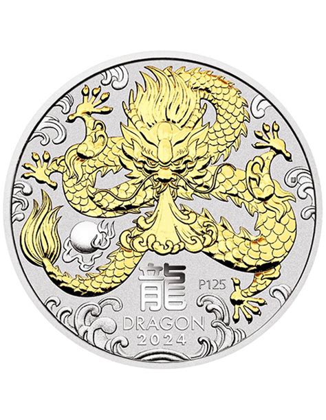 Dragon Lunar Year Series Iii Gilded Oz Silver Coin Australia