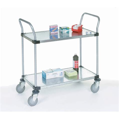 Stainless Steel Utility Cart With 2 Shelves Innerspace Healthcare