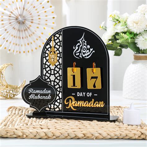 Acrylic Ramadan Countdown Calendar EID Mubarak Ornament Ramadan