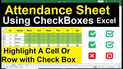 How To Make Attendance Sheet With Checkboxes Attendance Checkbox In