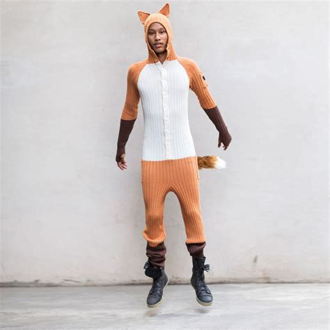 ORANGE FOX Onesie Fantastic Fox Knit Jumpsuit for Men & Women - Etsy