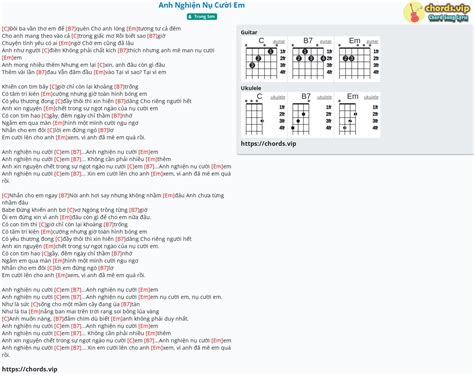 Chord Anh Nghiện Nụ Cười Em tab song lyric sheet guitar ukulele