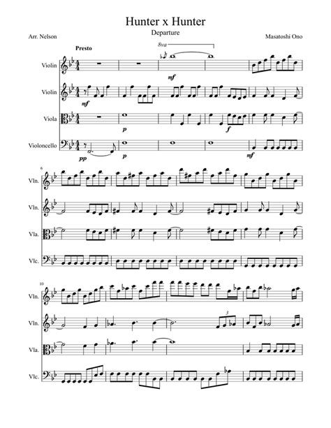 Hunter X Hunter 2011 Opening Departure Sheet Music For Violin Viola Cello Download Free In