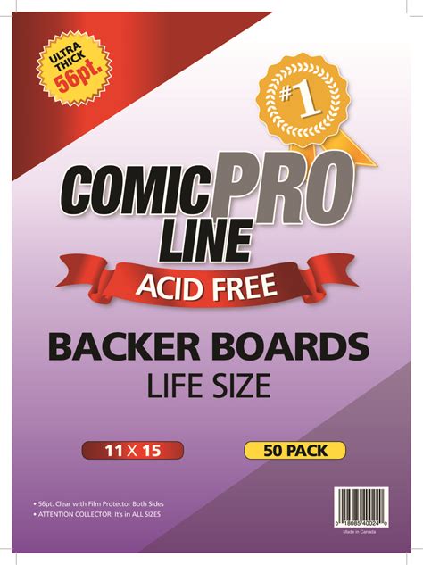 56pt Backer Boards- Life Size 11″ x 15″- 50pk – ComicProLine.com