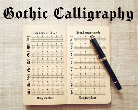 Printable Gothic Letter Worksheet Gothic Calligraphy Practice - Etsy UK