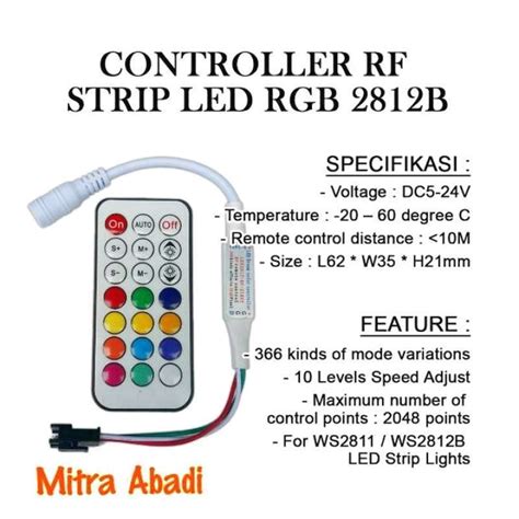 Jual Jual Remote Rf Rgb Ws 2812 B Controller Dc 5 24V Wireless Di