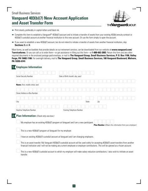 Vanguard Open Ira Printable Application Form Printable Forms Free Online