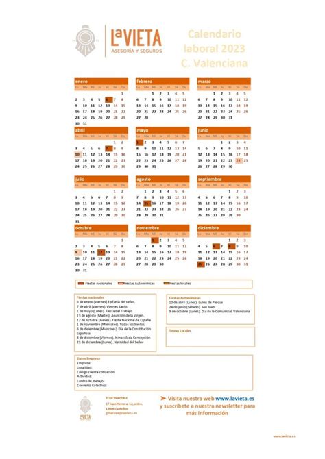 Calendario Laboral De La Comunidad Valenciana En Pdf Para Imprimir