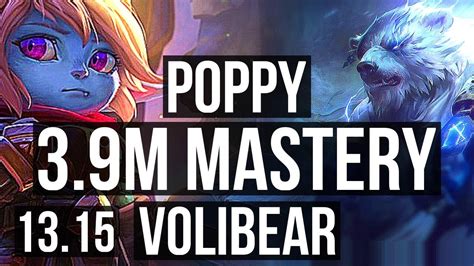 POPPY Vs VOLIBEAR TOP 3 9M Mastery 6 Solo Kills 500 Games EUW