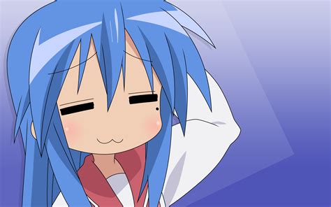 Blue Izumi Konata Lucky Star Seifuku Anime Wallpapers