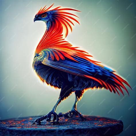 Premium Photo | Phoenix bird on fire mythological fenix bird with flames fantasy illustration