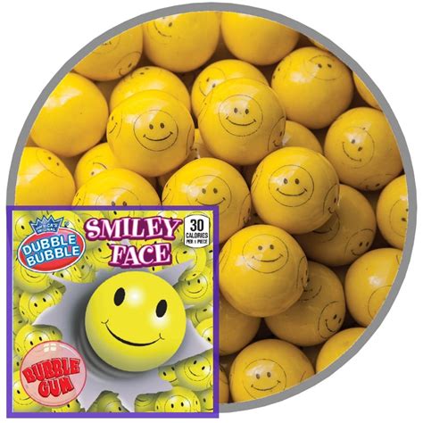 Dubble Bubble Smiley Face Gumballs 1850 Count