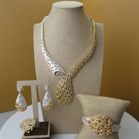 Yuminglai Latest Design Dubai 24 Karat Gold Color Plated Jewelry Sets