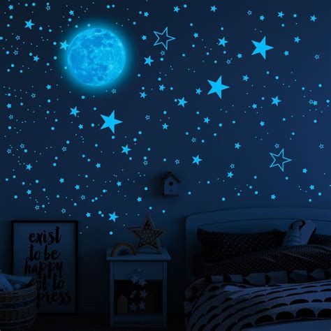 1049 Pièces Stikers Murals Stickers Muraux Enfants Lune Et Etoiles