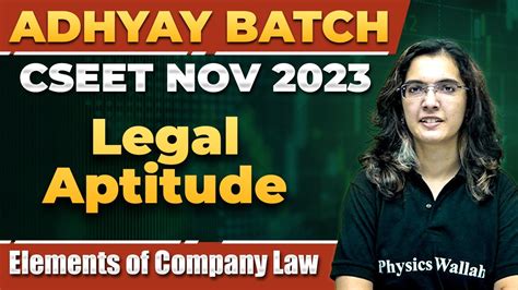 Elements Of Company Law Legal Aptitude For CSEET CSEET Nov 2023