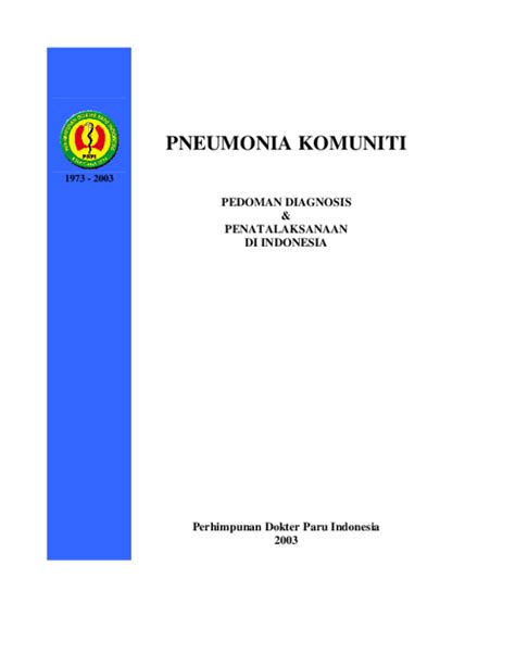 Pdf Pneumonia Komuniti Pedoman Diagnosis And Penatalaksanaan Di Indonesia