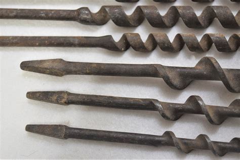 Early Auger Drill Bits Large Wood Auger Bits Industrial Tool Etsy