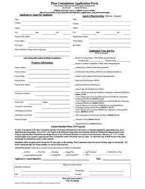 Fillable Online Plan Commission Application Form Fax Email Print