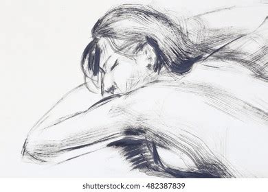 Closeup Texture Fragment Oil Painting Nude Stock Illustration Shutterstock