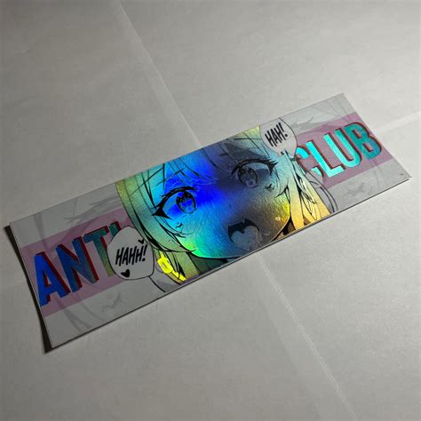 AHEGAO Slap Sticker JDM Anime Girl Eyes Holographic Light Reflective