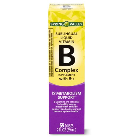 Spring Valley Sublingual Vitamin B Complex Liquid With B12 2 Fl Oz