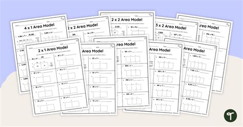 Area Model Multiplication Worksheets Teach Starter