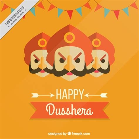 Premium Vector | Background of happy dussehra with heads of ravana